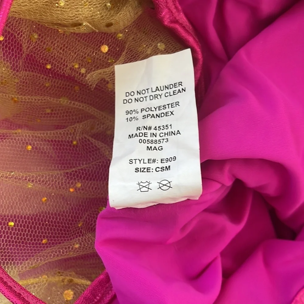 Curtain Call E909 Costume Dance SZ CSM Gold Pink Tutu Ballet Competition